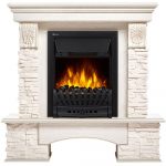 Портал Firelight Pietra Classic камень белый, шпон белёный дуб