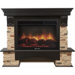 Портал Firelight Pietra 26/30S камень сланец натуральный, шпон темный дуб