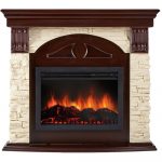 Портал Firelight Torre 26/30S камень слоновая кость, шпон темный дуб