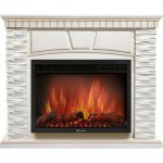 Портал Firelight Porto 25U (угловой) камень белый, шпон белёный дуб