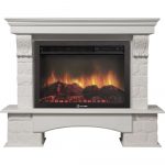 Портал Firelight Forte 30U (угловой) камень белый, шпон белёный дуб