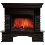 Портал Firelight Pietra Nuovo 25 камень сланец чёрный, шпон венге