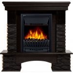 Портал Firelight Pietra Nuovo Classic камень сланец чёрный, шпон венге