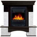 Портал Firelight Pietra Nuovo Classic камень сланец белый, шпон темный дуб