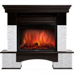 Портал Firelight Pietra Nuovo 25 камень сланец белый, шпон темный дуб
