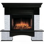 Портал Firelight Pietra Nuovo 30 камень сланец белый, шпон темный дуб